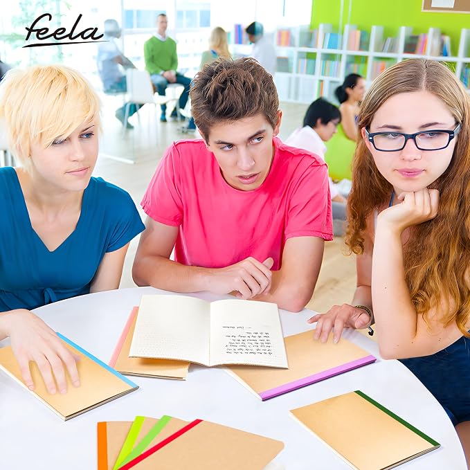 feela 16 Pack Composition Notebooks Bulk, Kraft Cover Lined Blank College Ruled - Image 7
