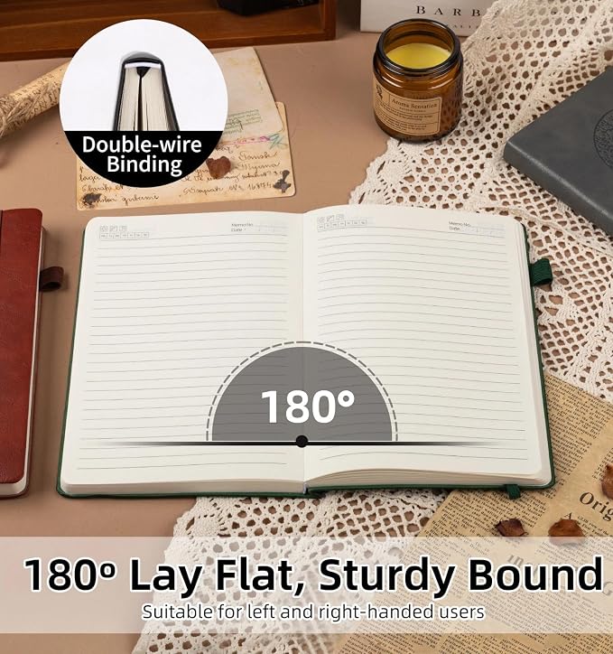 Lined Journal Notebook, A5 Leather Vintage Journals - Image 6