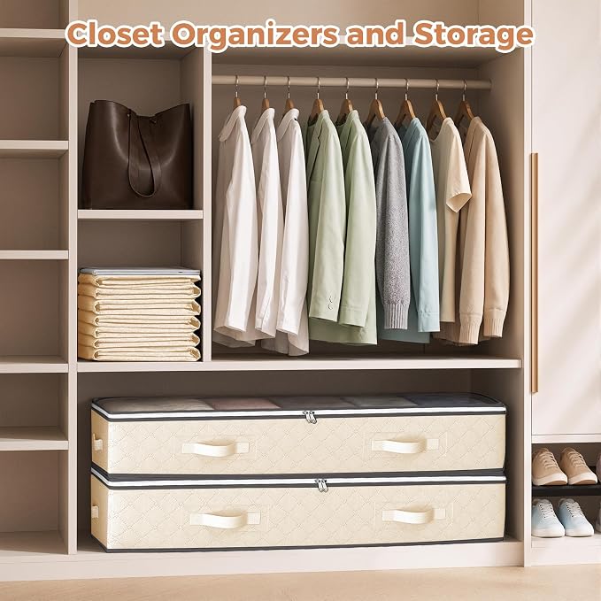Budding Joy 6 Pack 90L Under bed Storage Containers Organizer Large Capacity - Image 4