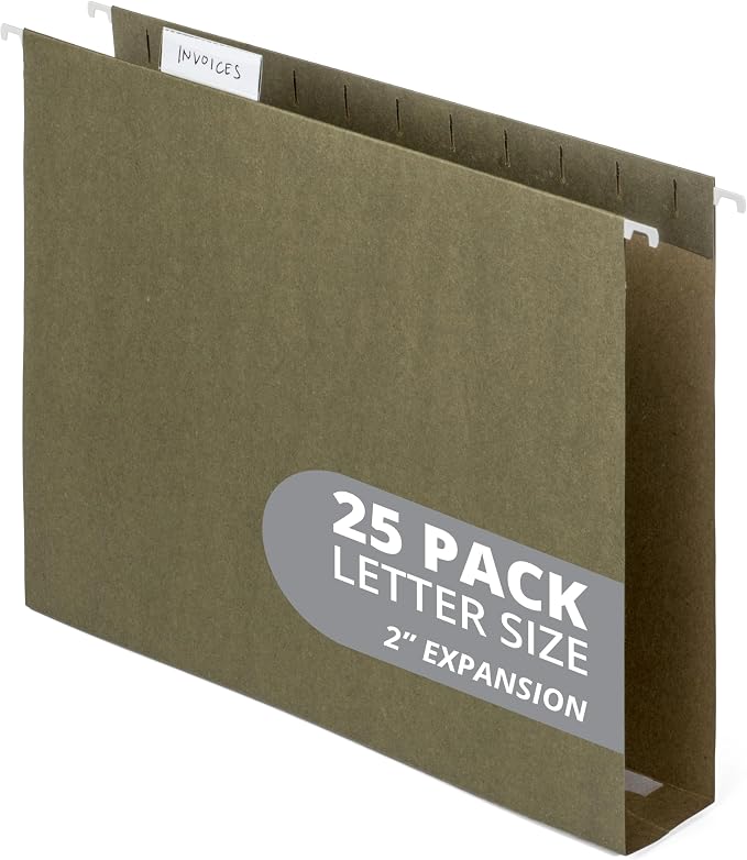 Blue Summit Supplies 25 Extra Capacity Hanging File Folders, Letter Size 2” | by BlueSummitSupplies