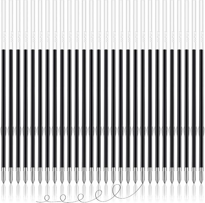 JANYUN 100 Pieces Ink Pen Refills Replaceable, 0.7mm Black Ballpoint Pen by JANYUN