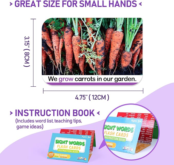 BenBen Sight Words Flash Cards, 350 Dolch & Fry High Frequency Site Words and - Image 5