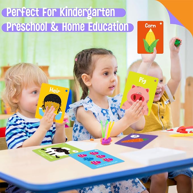 110 PCS Early Learning Flashcards, Double Sided Cards- Alphabet, Home Object - Image 6
