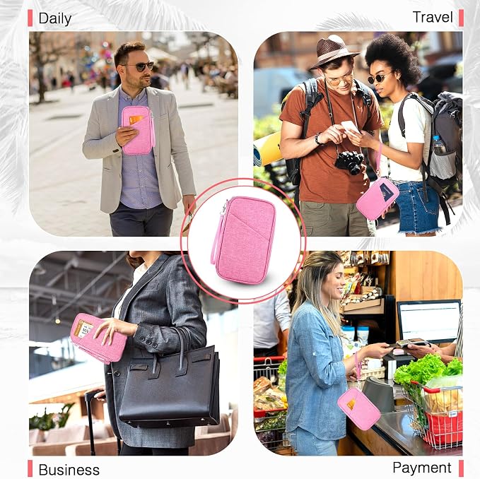 Passport Holder Family, Women Rfid Blocking Passport Wallet, Travel Essentials - Image 5