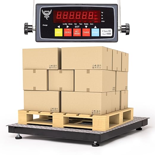 36"x36" Industrial Floor Scale, Heavy-Duty Warehouse Scale with Digital Indicator, Accurate Pallet Scale for Postal Luggage Shipping Mailing Weighing-DeskLoop Office