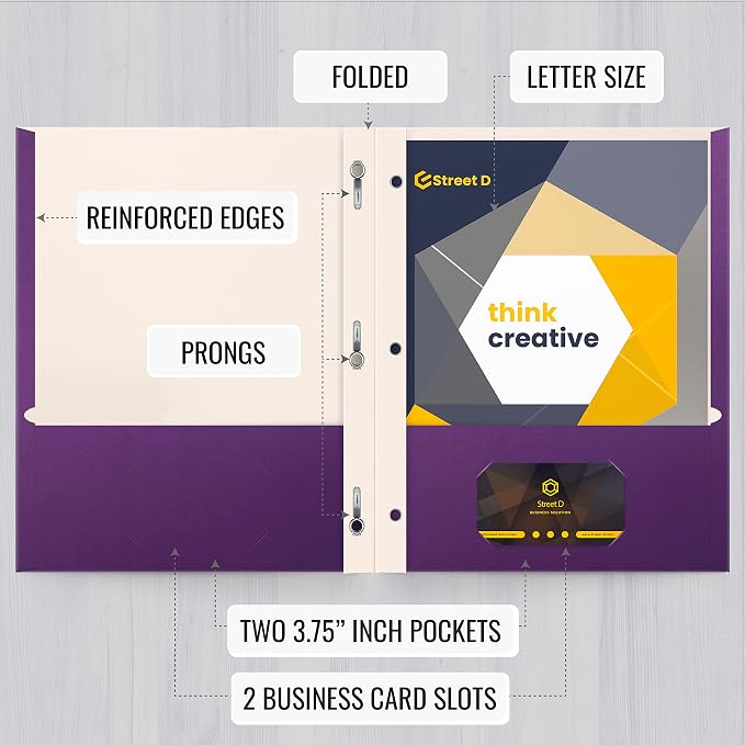 Better Office Products Purple Paper 2 Pocket Folders - Image 3