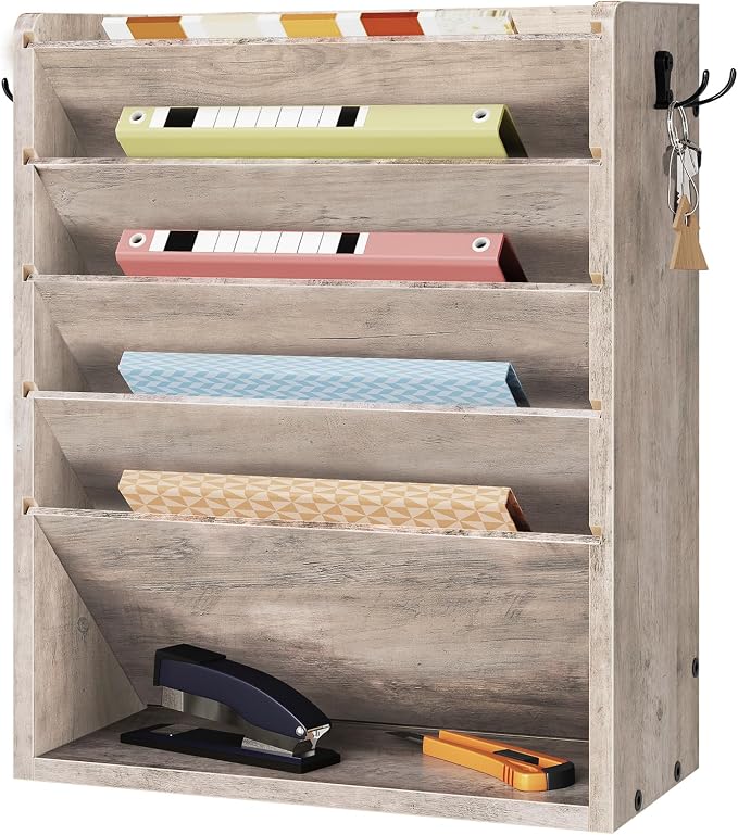 CHOEZON Wall File Organizer, 6-Tier Vertical Mount Hanging Holder - Image 9