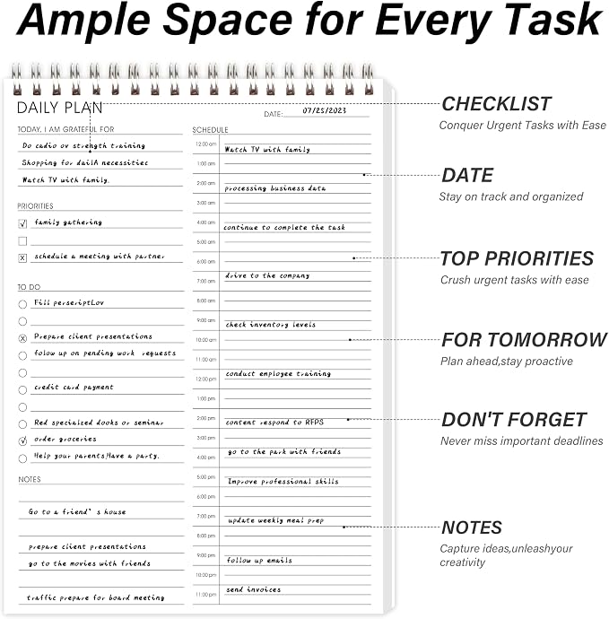 3PC 24 Hour Daily Planner - Image 3