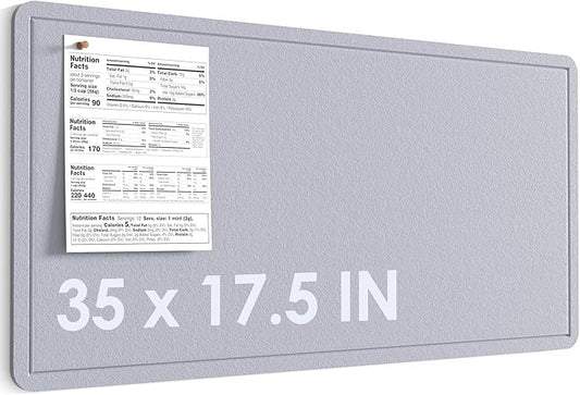 MaxGear Bulletin Board 35" x 17.5", Foldable Small Felt Board Vision Board Supplies, Cork Board for Office, Home, School, Pin Boards for Walls Decorative Picture Framed Display Board Gray-DeskLoop Office