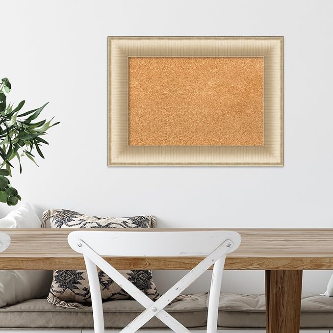 Amanti Art Natural Cork Board for Wall, 17x23 Vision Board with Gold Frame, Small Corkboard Office Decor for Home Organization, Casual Corkboard Pinboard to Display Items for Home Organization in-DeskLoop Office