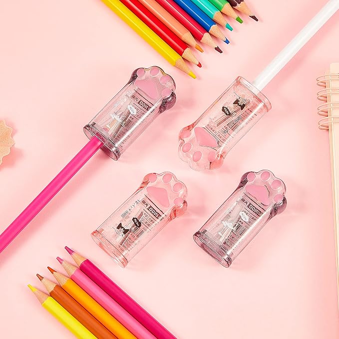 Chinco 4 Pieces Cat Paw Pencil Sharpeners Cute Make up Eyeliner Pencils - Image 6