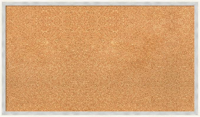 Amanti Art Natural Cork Board for Wall, 17x29 Vision Board with White Frame, Medium Corkboard Office Decor for Home Organization, Modern Corkboard Pinboard to Display Items for Home Organization in-DeskLoop Office