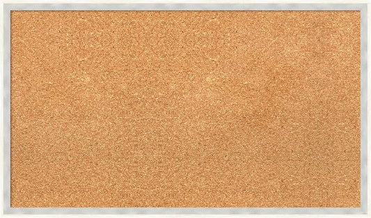 Amanti Art Natural Cork Board for Wall, 17x29 Vision Board with White Frame, Medium Corkboard Office Decor for Home Organization, Modern Corkboard Pinboard to Display Items for Home Organization in-DeskLoop Office
