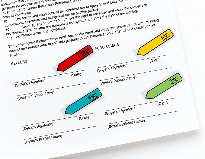Post-it Message Sign Here Flags, 30/Dispenser, 4 Dispensers, .47 in Wide - Image 5