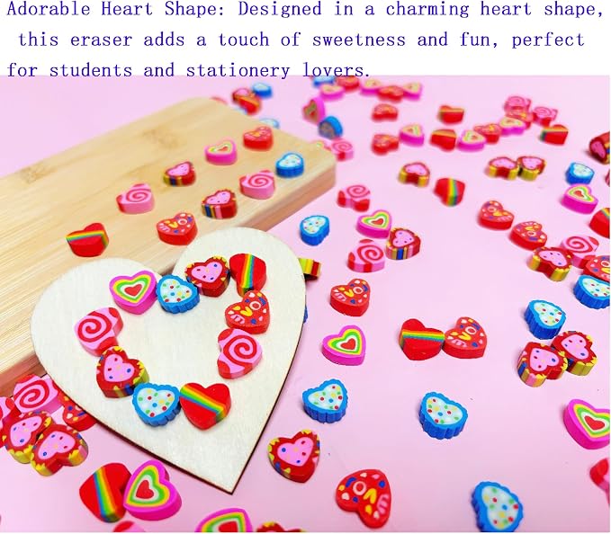 400PCS Mini Cute Heart Erasers for Kids Bulk, Fun Erasers for Classroom Back to - Image 4