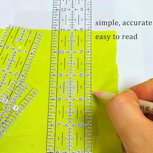 Sewing Ruler, 5 Piece Quilting Rulers, 3 x17 Inch, 1.5 x17 Inch, 3 x12 Inch - Image 4