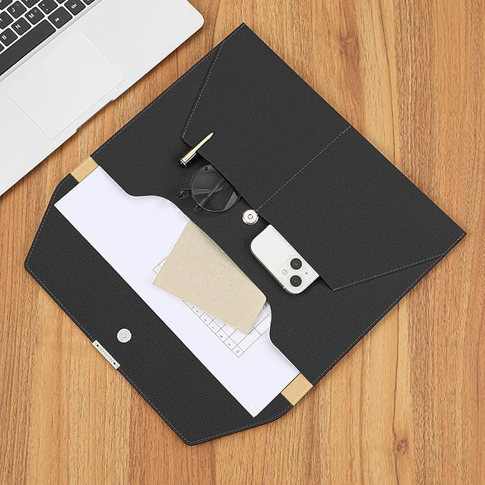 VANRA File Folder Document Holder Organizer Waterproof Portfolio Leather Folder - Image 3