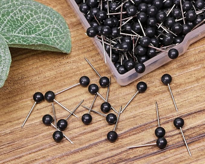 Tupalizy 1/8 Inch Small Round Ball Head Decorative Push Pins Map Thumb Tacks - Image 2