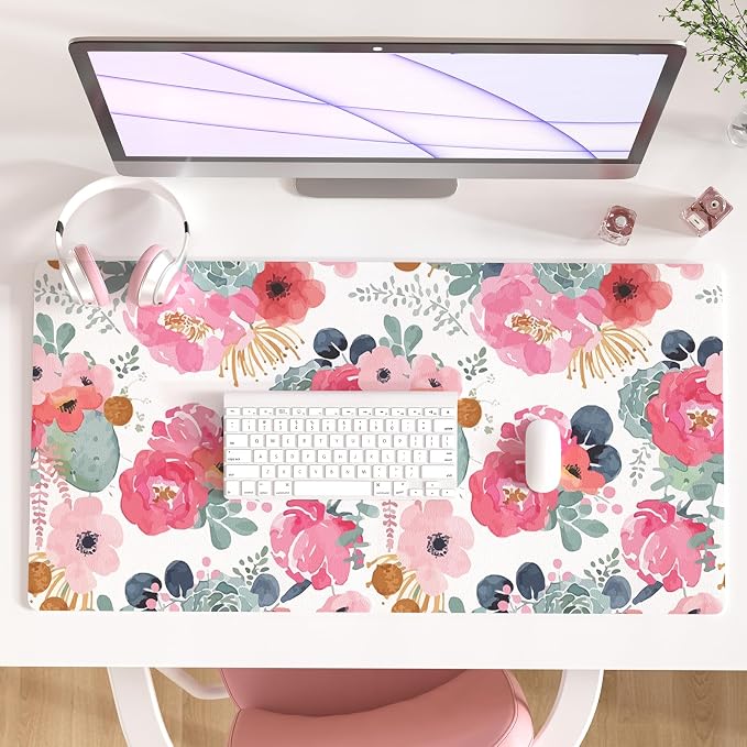 QIYI Large Mouse Pad, Women Girls PU Leather Waterproof Gaming Mousepad by QIYI