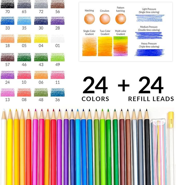 24 Mechanical Colored Pencils - Image 2
