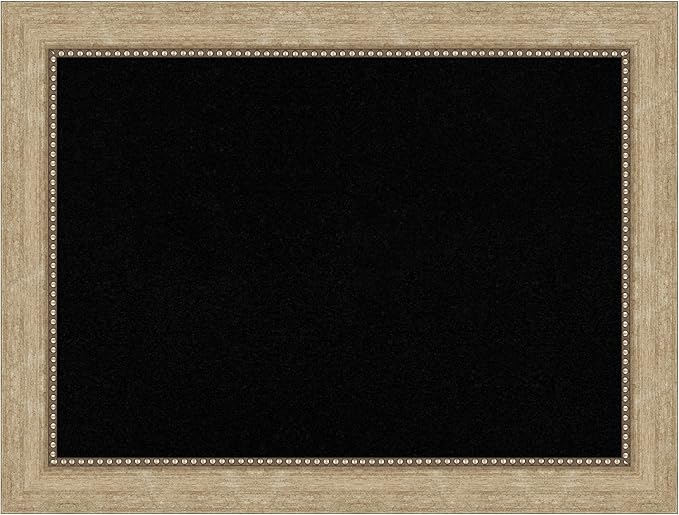 Amanti Art Black Cork Board for Wall, 25x33 Vision Board with Champagne Frame, Medium Corkboard Office Decor for Home Organization, Casual Corkboard Pinboard to display items for home organization-DeskLoop Office