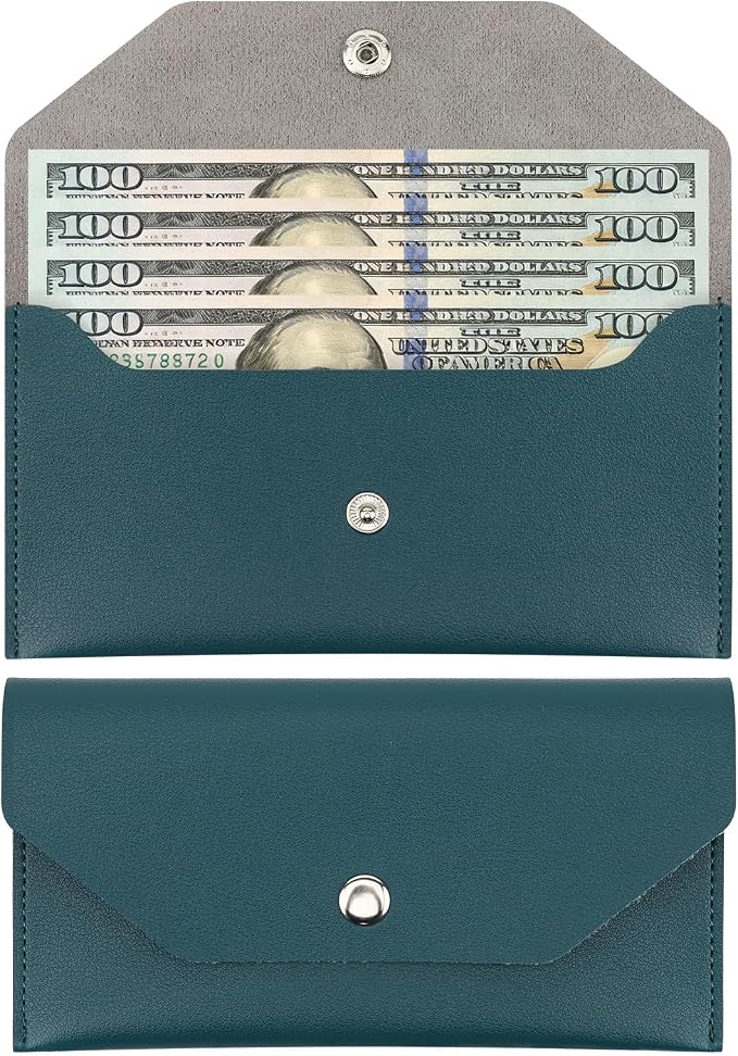 1 Pieces Money Saving Binder, Dark Green PU Leather Cash Envelopes Cash Wallet by Unknown