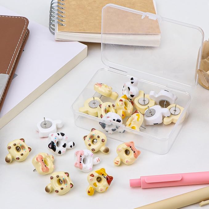Decorative Cute Push Pins for Bulletin Board, Thumb Tacks, Cork Board Desk Wall - Image 5