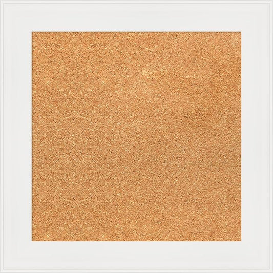 Amanti Art Natural Cork Board for Wall, 17x17 Vision Board with White Frame, Small Corkboard Office Decor for Home Organization, Casual Corkboard Pinboard to Display Items for Home Organization in-DeskLoop Office