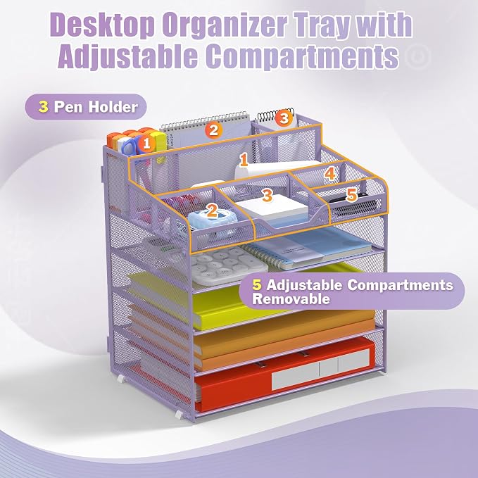 Docnest 5 Tier Mesh Desk Organizer - Image 5