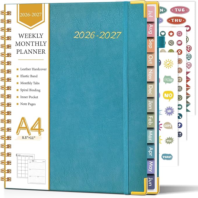 Academic Planner 2026-2027, Hardcover Leather Weekly and Monthly Calendar by Unknown