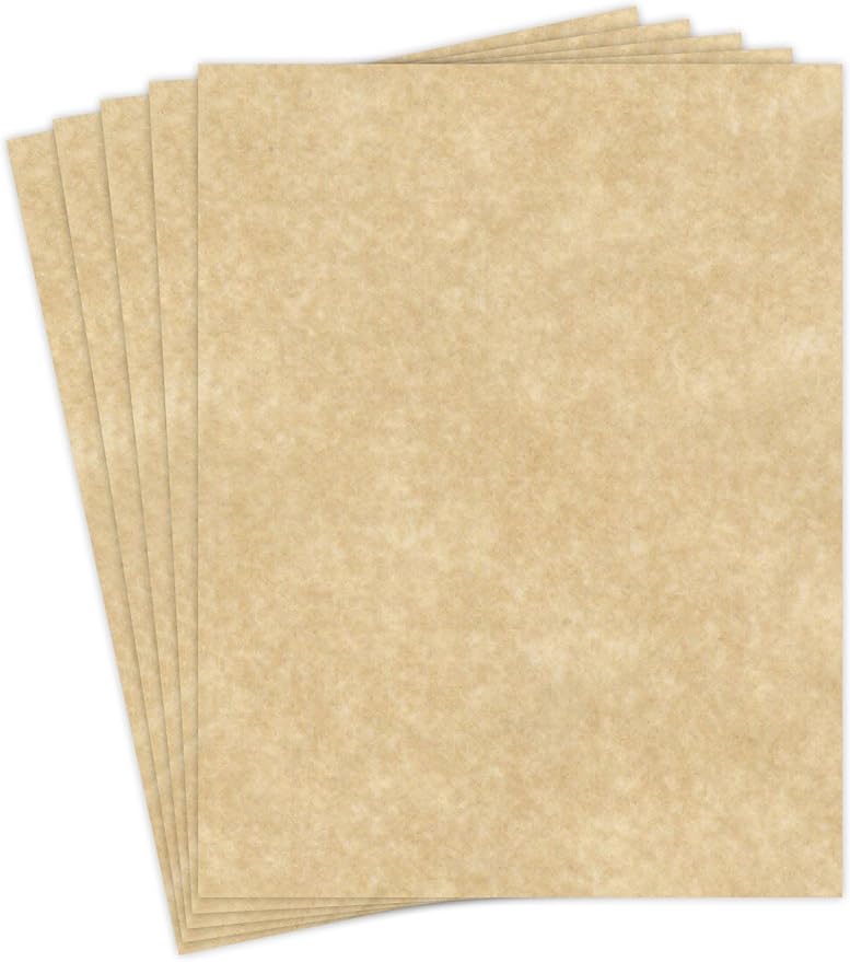 Aged Stationery Parchment Recycled Paper | 65Lb Cover Cardstock | 8.5” x 11” Inches | 50 Sheets Per Pack-DeskLoop Office
