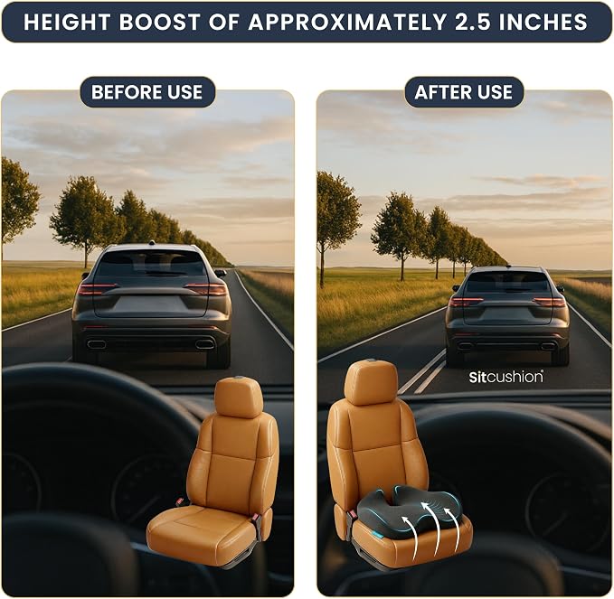 SitCushion Car Seat Cushion for Long Driving – X Large Memory Foam Seat Cushion - Image 6