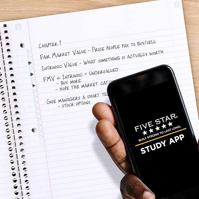 Five Star Spiral Notebook + Study App, 1 Subject, College Ruled, 8-1/2" x 11" - Image 3