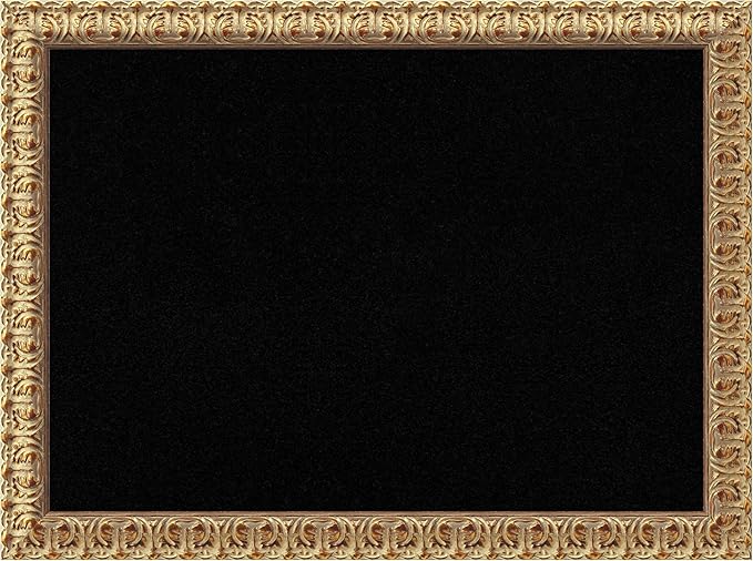Amanti Art Black Cork Board for Wall, 23x31 Vision Board with Gold Wood Frame, Medium Corkboard Office Decor for Home Organization, Traditional Corkboard Pinboard to display items for home-DeskLoop Office