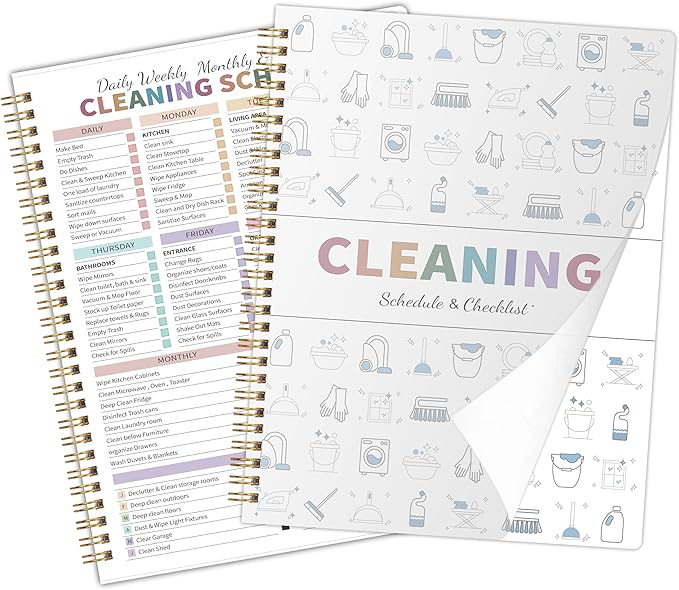ADHD Cleaning Planner for Adults Women, Cleaning Schedule and Checklist Notebook by GOLDPEI
