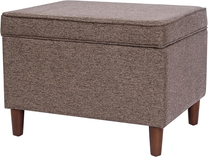 Home Decor | Dinah Collection Modern Storage Ottoman | Ottoman with Storage for Living Room & Bedroom (Chocalate Brown)-DeskLoop Office