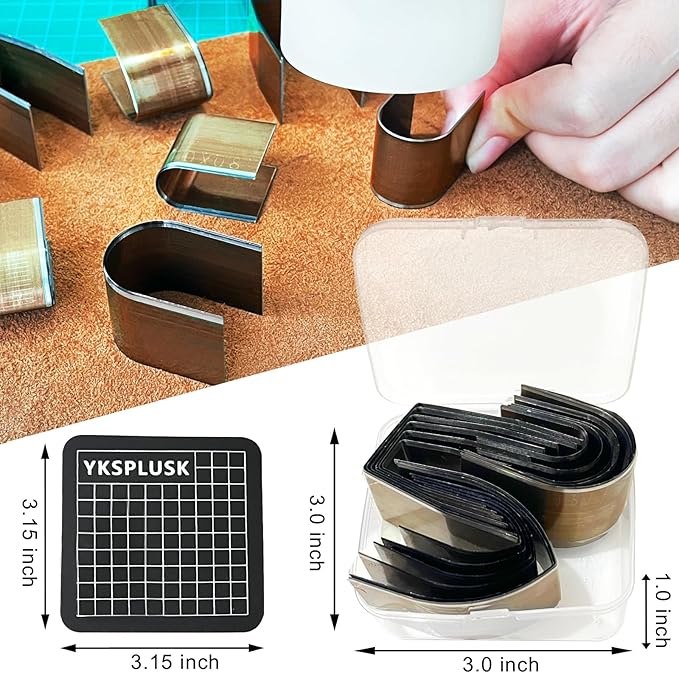 18 Pieces Leather Corner Punch Set, Leather End Punch Tool High Carbon Steel Corner Cutter Tools, Corner Trimmers Punch with Mat & Box, Edge Trimmer for DIY Leathercrafts-DeskLoop Office