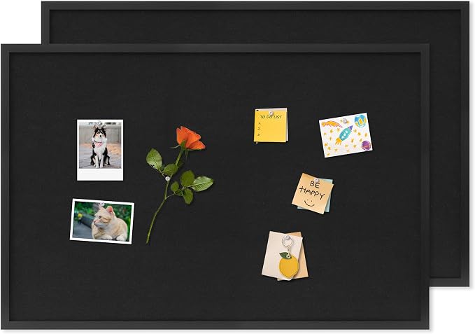 DAHAPYBOO Cork Board with Linen Black 2Pack, Bulletin Board 36"x24" | Corkboards by DAHAPYBOO