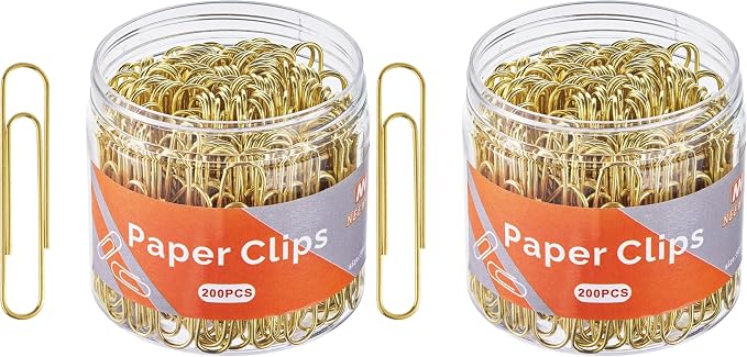 NEEWAY Gold Paper Clips, 2 Inch Jumbo Paperclips, Stylish Gold-Plated Paper Clip by NEEWAY