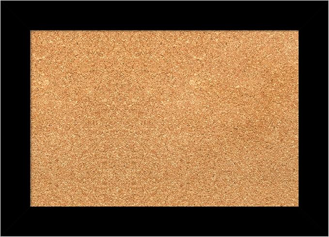 Amanti Art Natural Cork Board for Wall, 15x21 Vision Board with Black Wood Frame, Small Corkboard Office Decor for Home Organization, Modern Corkboard Pinboard to Display Items for Home Organization-DeskLoop Office