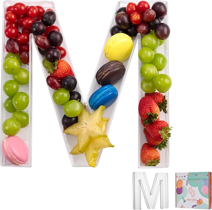 11" Clear Acrylic Letter & Number Charcuterie Tray-Reusable Fillable Alphabet by kevjes
