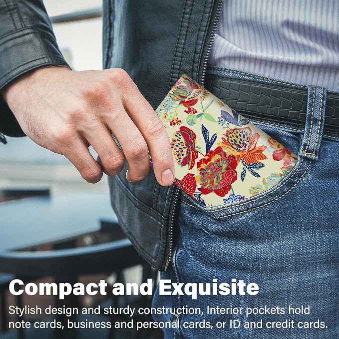 Business Card Holder，PU Leather Business Card Case Color Printing Pattern Card - Image 5