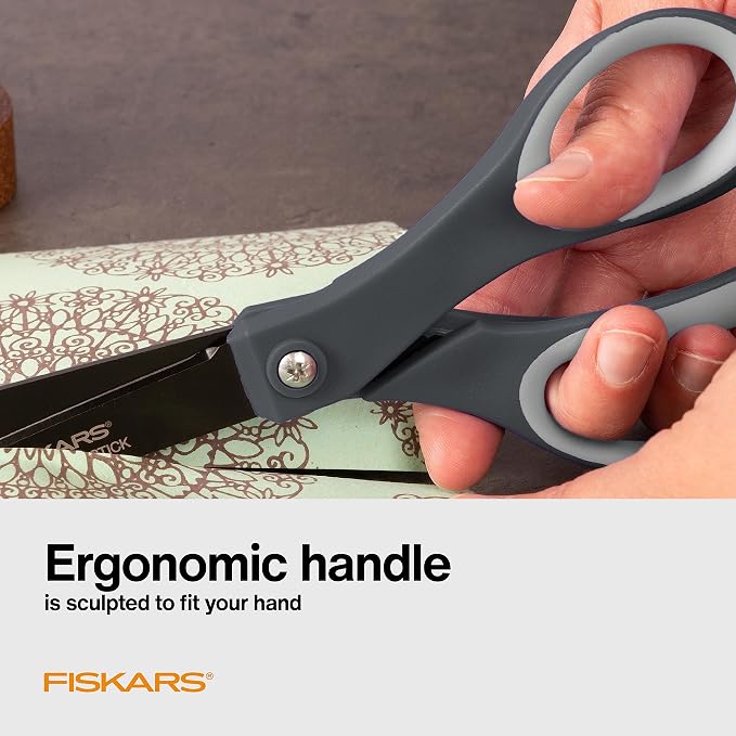 Fiskars 8" Non-Stick Comfort Grip Titanium All Purpose Scissors, Stainless - Image 4