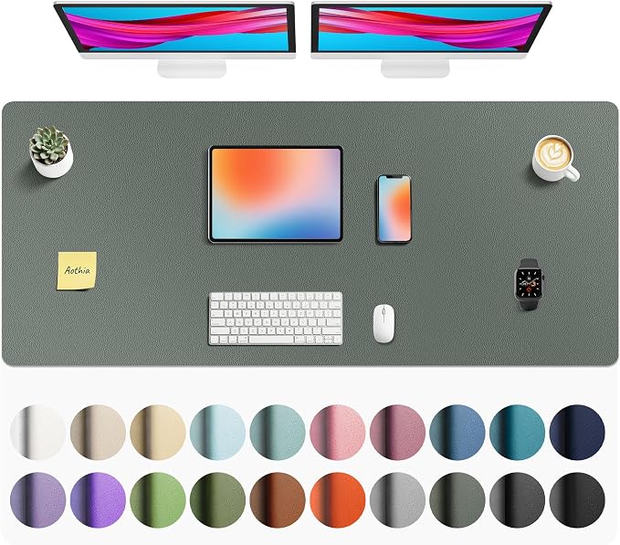 Aothia Faux Leather Desk Mat by AothiaSimpleNaturalUnique