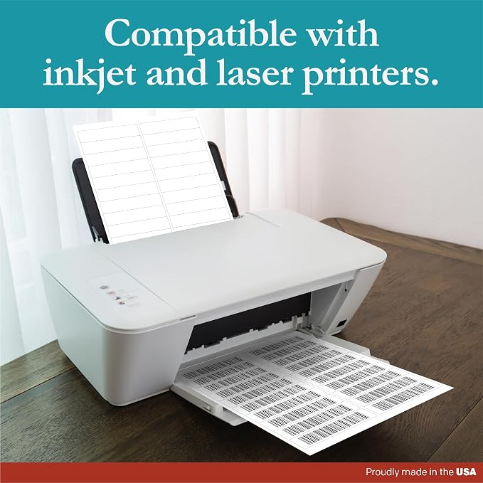Premium Label Supply White Sticker Address Labels – 4" x 1" – Laser/Inkjet - Image 5