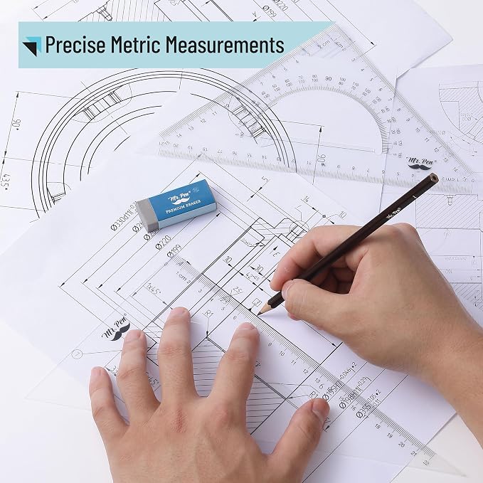 Mr. Pen- Triangle Ruler, 2 Pack, 30/60 & 45/90 | Right Triangle Ruler - Image 4