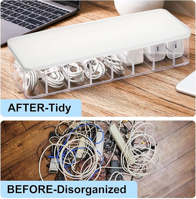 Tatuo 1 Pcs Cord Organizer for Drawer Desktop, Cable Organizer Box - Image 5