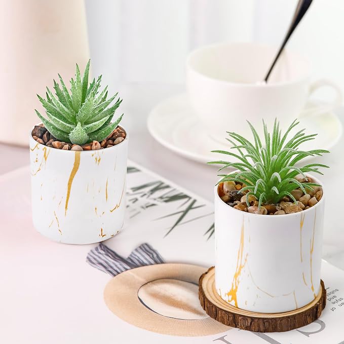 Der Rose Set of 4 Succulents Plants Artificial Mini Fake Succulents Plants - Image 7
