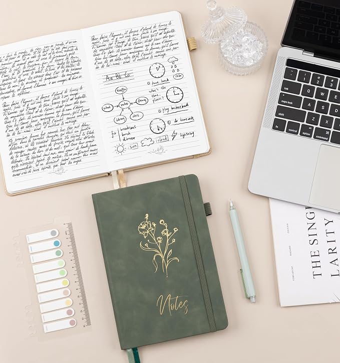 Lined Journal Notebook for Women Men, A5 Hardcover Leather Journals for Writing - Image 6