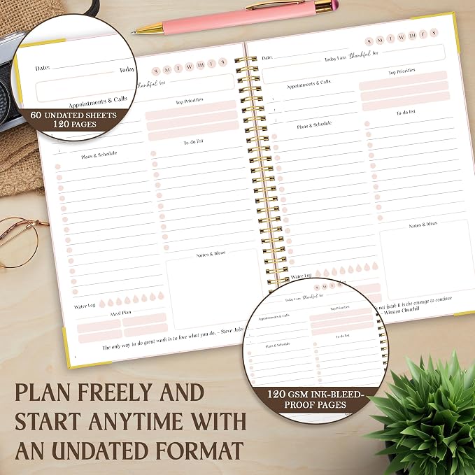 Decorably 120 Pages My to Do Planner Undated Notebook - Image 5